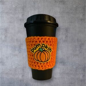 Handmade Orange Pumpkin Cup Sleeve